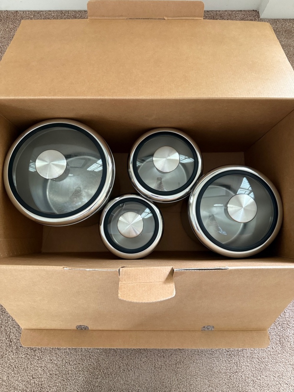 Kirkland Signature Stainless Steel Canister Set - Silver with Clear Lids - Picture 10 of 10